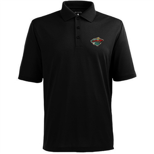 Minnesota Wild Antigua Pique Xtra-Lite Polo - Black