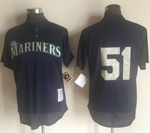 Mitchell And Ness 1995 Mariners #51 Randy Johnson Navy Blue Throwback Stitched MLB Jersey Mitchell And Ness 1995 Mariners #51 Randy Johnson Navy Blue Throwback Stitched MLB Jersey