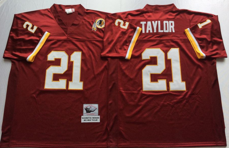 Mitchell And Ness Redskins #21 Sean Taylor Red Throwback Stitched NFL Jersey Mitchell And Ness Redskins #21 Sean Taylor Red Throwback Stitched NFL Jersey