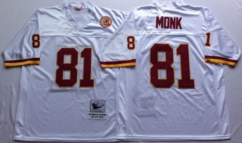 Mitchell And Ness Redskins #81 Art Monk white Throwback Stitched NFL Jersey Mitchell And Ness Redskins #81 Art Monk white Throwback Stitched NFL Jersey