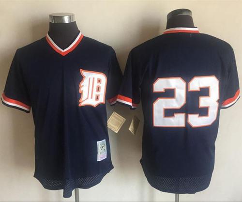 Mitchell and Ness 1984 Tigers #23 Kirk Gibson Blue Throwback Stitched MLB Jersey Mitchell and Ness 1984 Tigers #23 Kirk Gibson Blue Throwback Stitched MLB Jersey