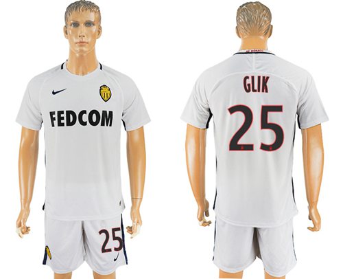 Monaco #25 Glik Away Soccer Club Jersey