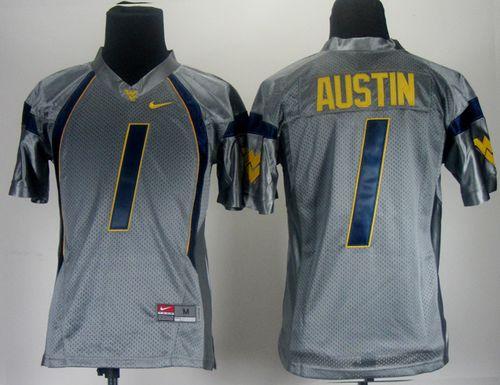 Mountaineers #1 Tavon Austin Grey Stitched Youth NCAA Jersey Mountaineers #1 Tavon Austin Grey Stitched Youth NCAA Jersey