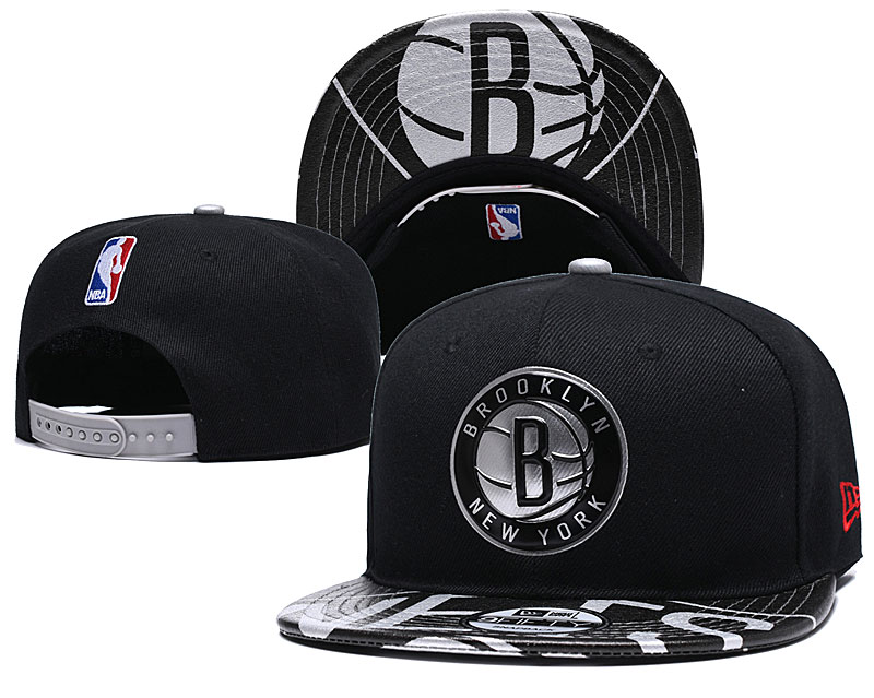 NBA Brooklyn Nets Team Logo Black Mitchell & Ness Adjustable Hat