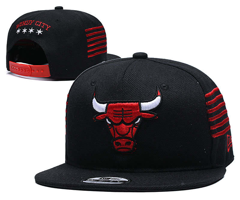 NBA Chicago Bulls Team Logo Black Adjustable Hat