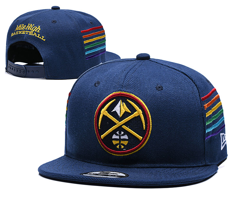 NBA Denver Nuggets Team Logo Blue Reflective Mitchell & Ness Adjustable Hat  