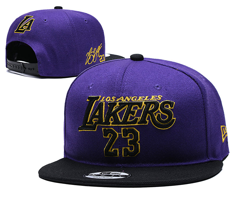 NBA Los Angeles Lakers Team Logo Purple Mitchell & Ness Adjustable Hat 