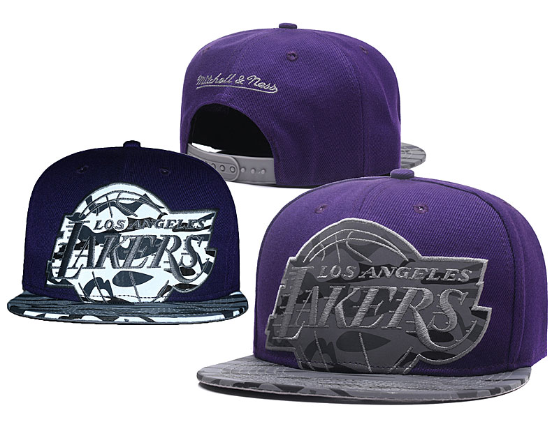 NBA Los Angeles Lakers Team Logo Purple Mitchell & Ness Adjustable Hat 3