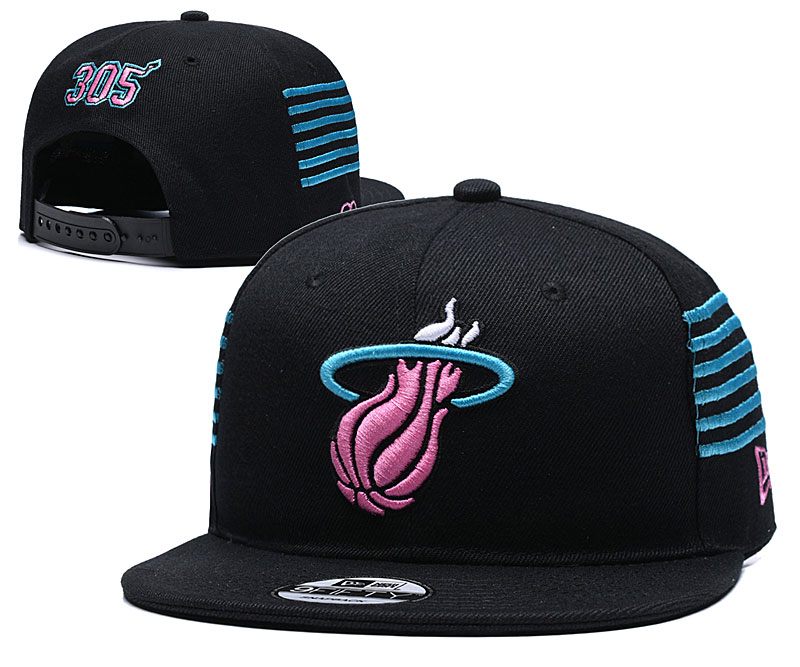 NBA Miami Heat Team Logo Black Mitchell & Ness Adjustable Hat