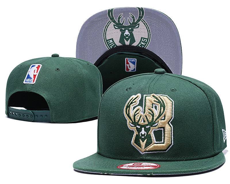 NBA Milwaukee Bucks Team Logo Green Adjustable Hat