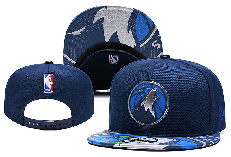 NBA Minnesota Timberwolves logo blue reflective Mitchell & Ness adjustable sports Hat