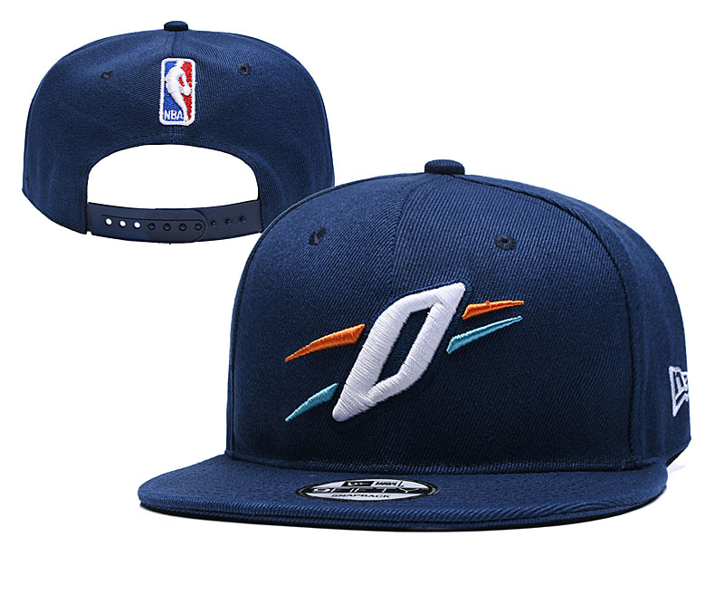 NBA Oklahoma City Thunder Team Logo Black Adjustable Hat (2)