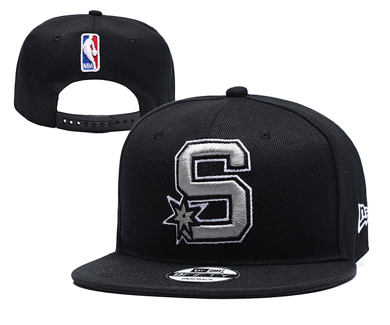 NBA San Antonio Spurs Team Logo Black Adjustable Hat