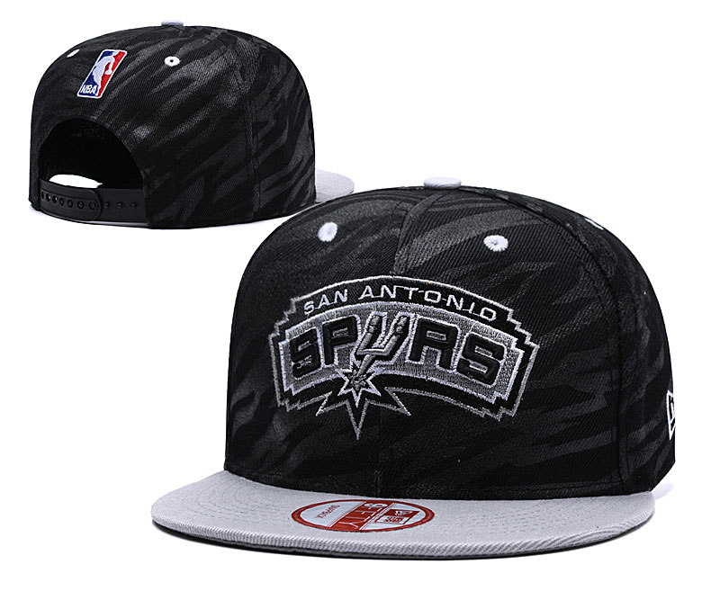 NBA San Antonio Spurs Team Logo Black Adjustable Hat LH