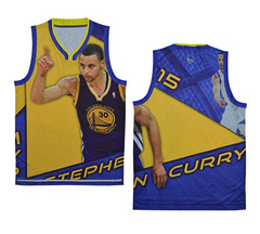 NBA moments version of the Golden State Warriors 2015MVP Curry blank jersey vest