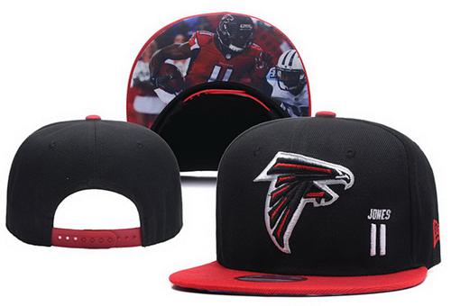 NFL Atlanta Falcons #11 Julio Jones Snapback Stitched Hat Black Red