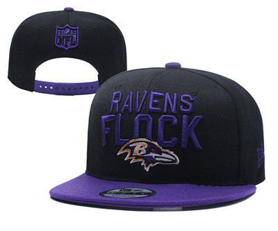 NFL Baltimore Ravens Flock Black Adjustable Hat