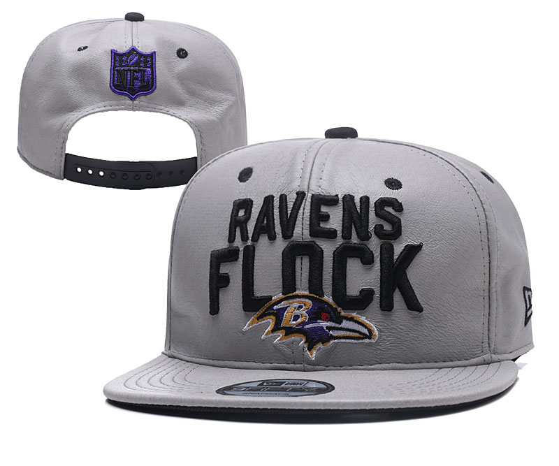 NFL Baltimore Ravens Flock Gray Adjustable Hat YD