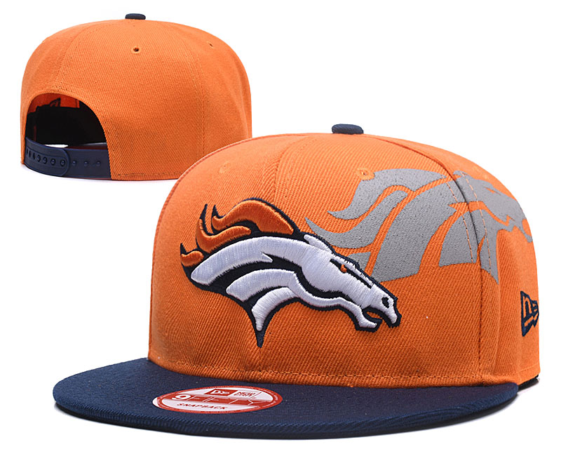 NFL Denver BBroncos Team Logo Navy Silver Adjustable Hat 0