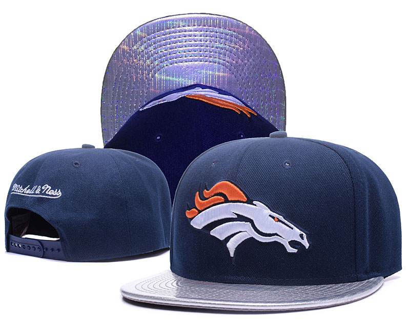 NFL Denver Broncos Team Logo Navy Silver Adjustable Hat NFL Denver Broncos Team Logo Navy Silver Adjustable Hat