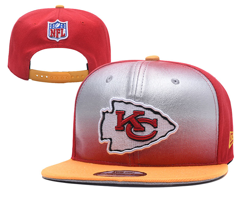 NFL Kansas Chiefs Team Logo Red Silver Adjustable Hat YD