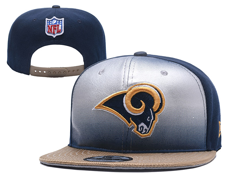 NFL Los Angeles Rams Team Logo Navy Silver Adjustable Hat