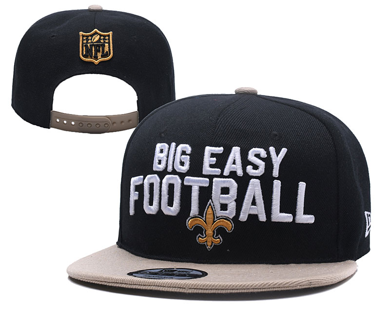 NFL New Orleans Saints Big Easy Football Black Adjustable Hat