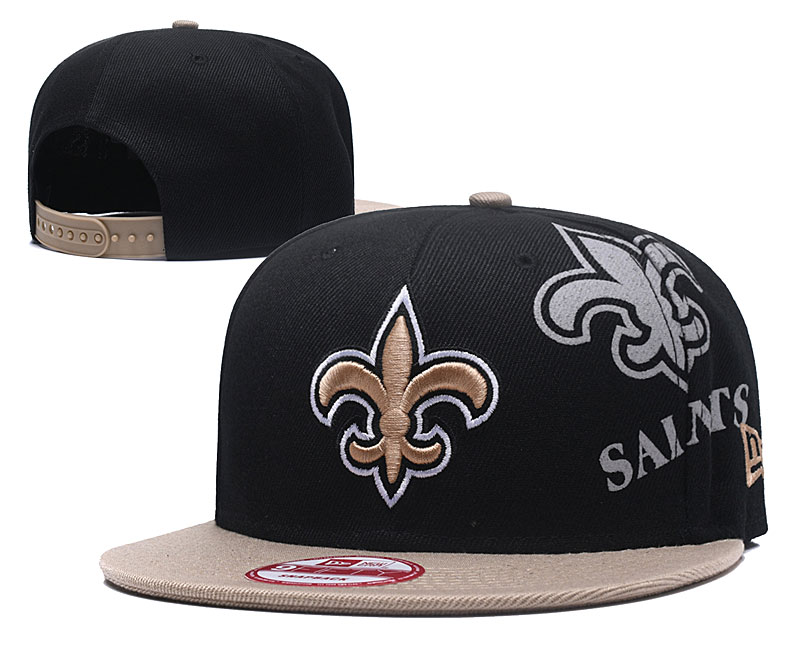 NFL New Orleans Saints Team Logo Black Adjustable Hat 1