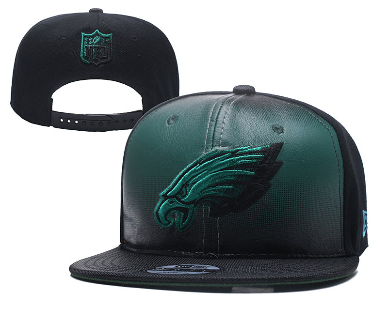 NFL Philadelphia Eagles Team Logo Black Green Adjustable Hat YD