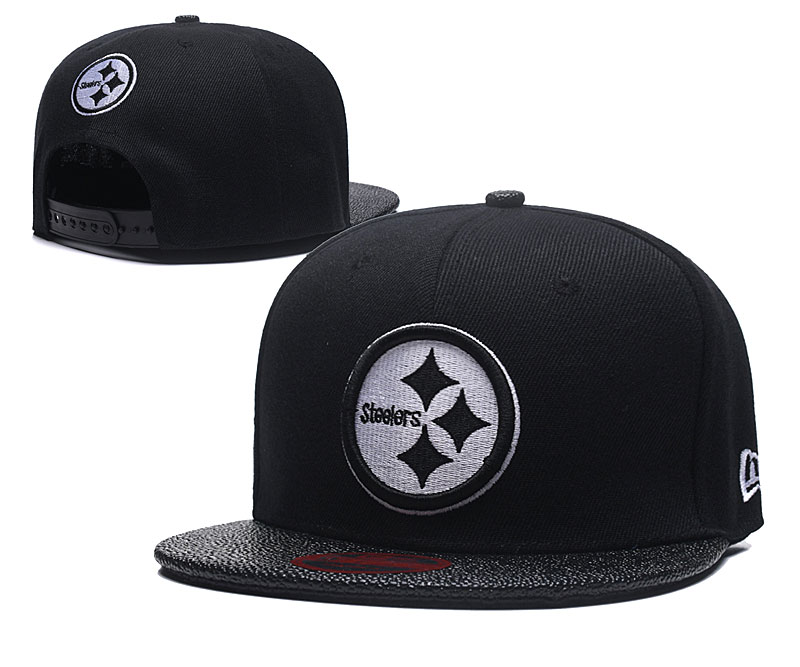 NFL Pittsburgh Steelers Team Logo Black Yellow Adjustable Hat 0