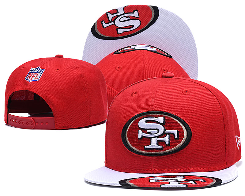 NFL San Francisco 49ers Team Logo Black Red Adjustable Hat