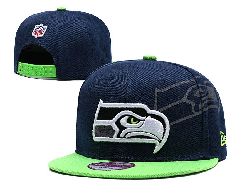 NFL Seattle Seahawks Team Logo Navy Silver Adjustable Hat