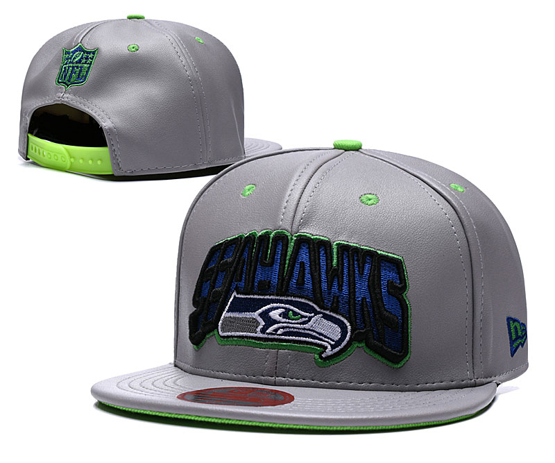 NFL Seattle Seahawks Team Logo Navy Silver Adjustable Hat