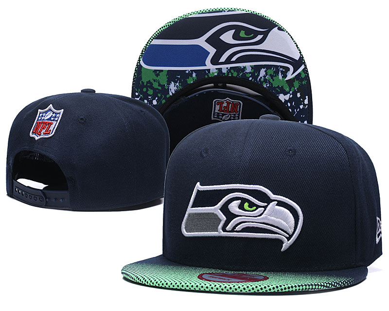 NFL Seattle Seahawks Team Logo Navy Silver Adjustable Hat