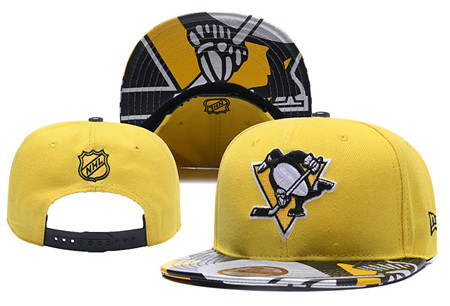 NHL Pittsburgh Penguins Team Logo Yellow Adjustable Hat 589