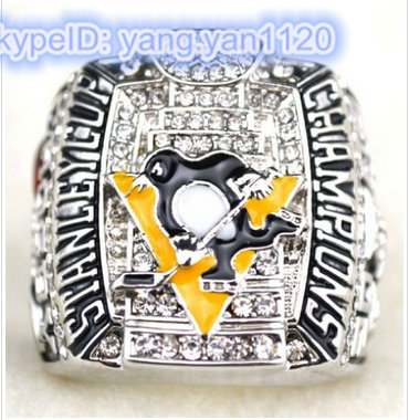 NHL Pittsburgh Penguins World Champions Silver Ring