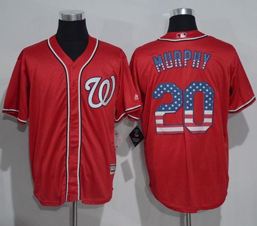Nationals #20 Daniel Murphy Red USA Flag Fashion Stitched MLB Jersey Nationals #20 Daniel Murphy Red USA Flag Fashion Stitched MLB Jersey