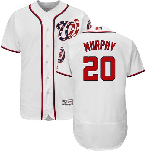 Nationals #20 Daniel Murphy White Flexbase Authentic Collection Stitched MLB Jersey