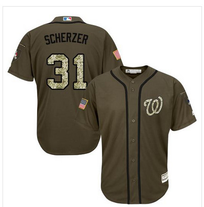 Nationals #31 Max Scherzer Green Salute to Service Stitched MLB Jersey Nationals #31 Max Scherzer Green Salute to Service Stitched MLB Jersey