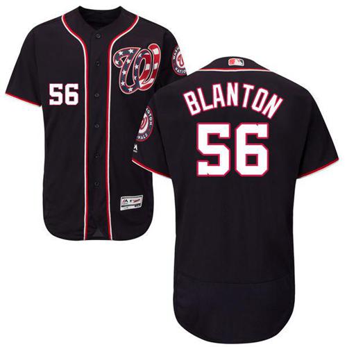 Nationals #56 Joe Blanton Navy Blue Flexbase Authentic Collection Stitched MLB Jersey