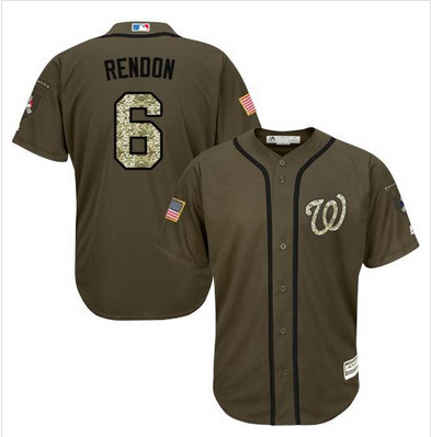 Nationals #6 Anthony Rendon Green Salute to Service Stitched MLB Jersey