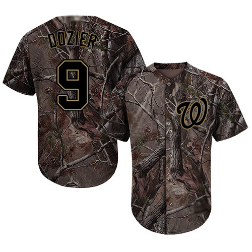 Nationals #9 Brian Dozier Camo Realtree Collection Cool Base Stitched Baseball Jersey