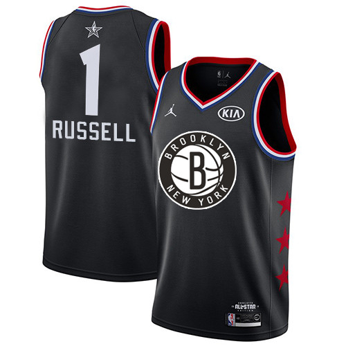 Nets #1 D'Angelo Russell Black Basketball Jordan Swingman 2019 All-Star Game Jersey Nets #1 D'Angelo Russell Black Basketball Jordan Swingman 2019 All-Star Game Jersey