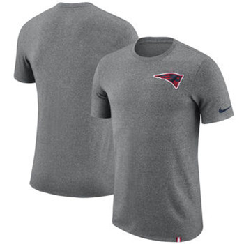 New England Patriots Nike Marled Patch T-Shirt - Heathered Gray