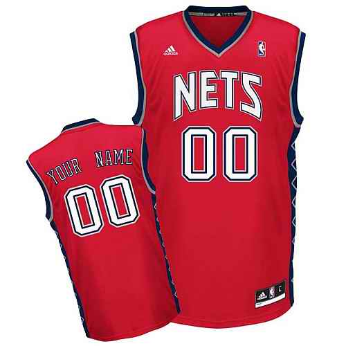 New Jersey Nets Youth Custom Red V-Neck Jersey
