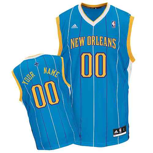 New Orleans Hornets Youth Custom Blue Jersey