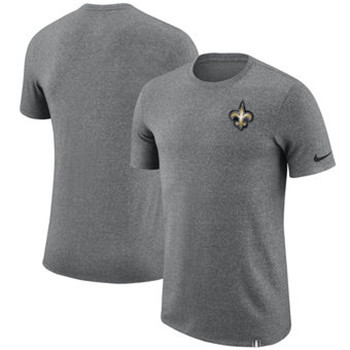New Orleans Saints Nike Marled Patch T-Shirt - Heathered Gray