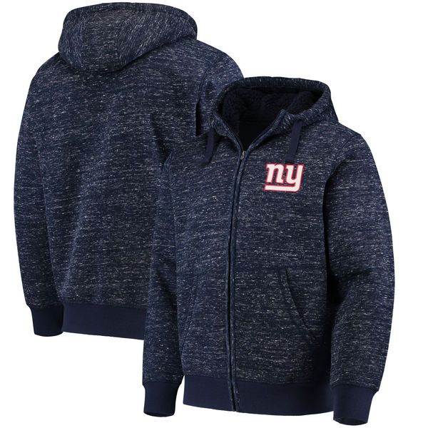 New York Giants G III Sports By Carl Banks Discovery Sherpa Full Zip Jacket Heathered Navy