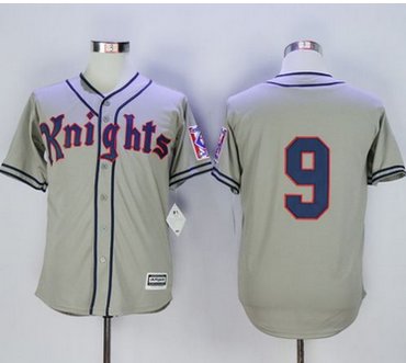 New York Knights The Natural #9 Roy Hobbs Grey Movie Stitched Baseball Jersey