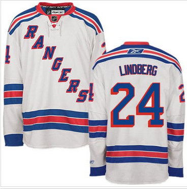 New York Rangers #24 Oscar Lindberg White Stitched NHL Jersey